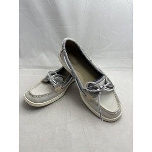 Sperry Women's Gray and White Boat Shoes Flats